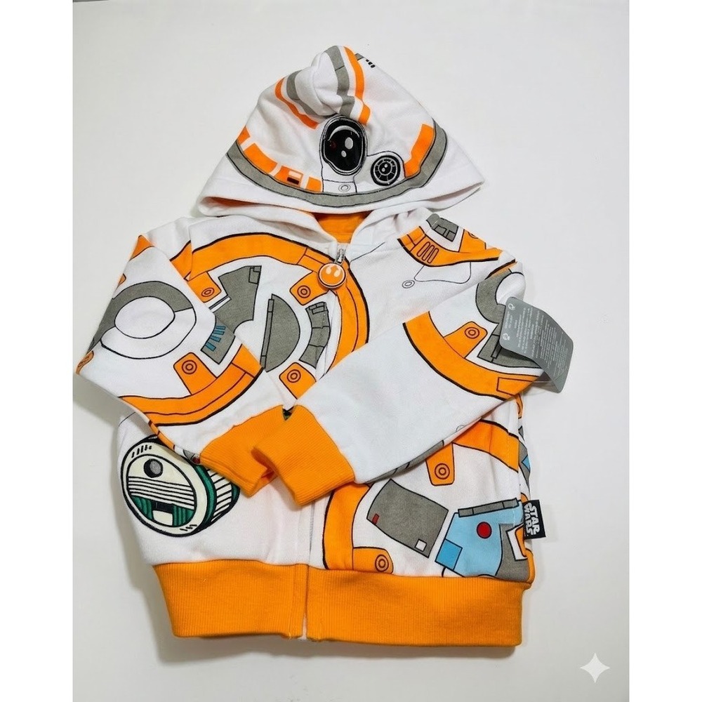 Disney Store Star Wars BB-8 D-O Droid Kids Sweatshirt Children Hoodie Zip Up NEW - Picture 1 of 5